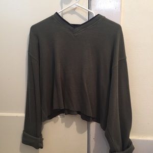 V-Neck Cropped Sweater